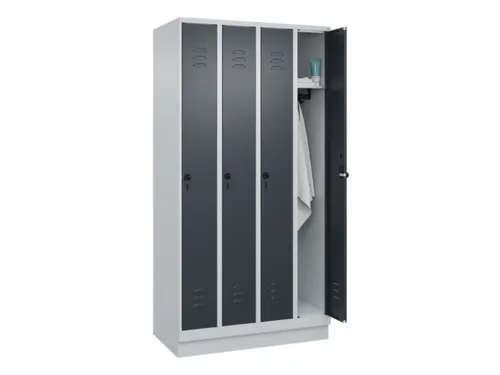 locker,HxBxD 1950x1000x500mm,4vak,vak B 250mm,draaigrendel,sokkel