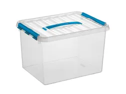 Q-line opbergbox 22L transparant blauw - 40x30x26cm