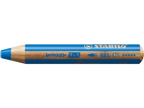 Kleurpotloden STABILO 880 woody 3 in 1 multitalent middelblauw