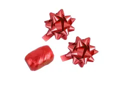 Haza Polyband combi set cadeaulint en 2 rozetten Rood