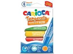 Plakkaatverfsticks Temporello Doos à 6 stuks Assorti Kleuren