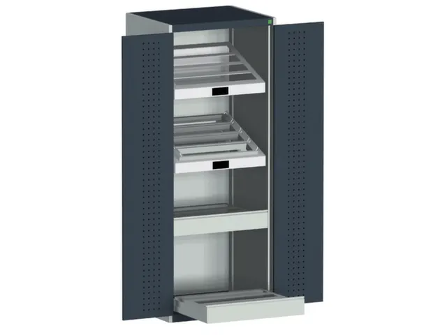 systeemkast HxBxD 2000x800x650mm CNC-lade 2laden Ral7035 Ral7016