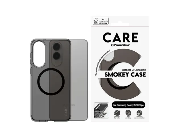 PanzerGlass CARE by Smokey Case w. Black Qi Compatible Samsung S