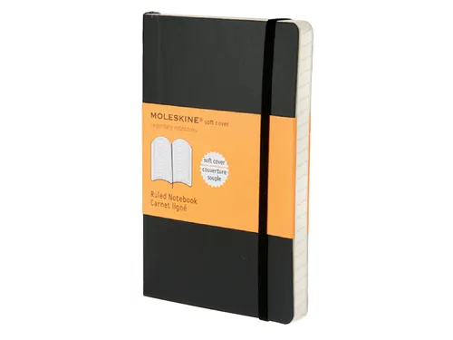 Notitieboek Moleskine pocket 90x140mm lijn soft cover zwart