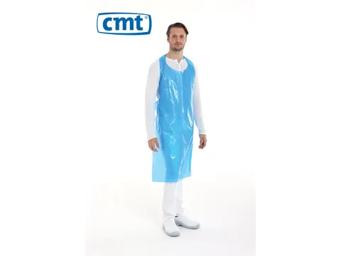 PE schort op blok blauw geruwd 125x80cm50 my 500 Stuks