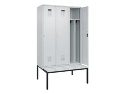 locker met bank,voor scheiding van kleding,HxBxD 2120x1200x815mm,3vak