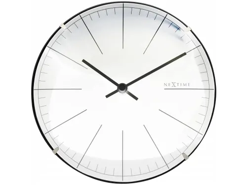 Wandklok NeXtime Big Stripe Ø20cm glas wit streepaanduiding