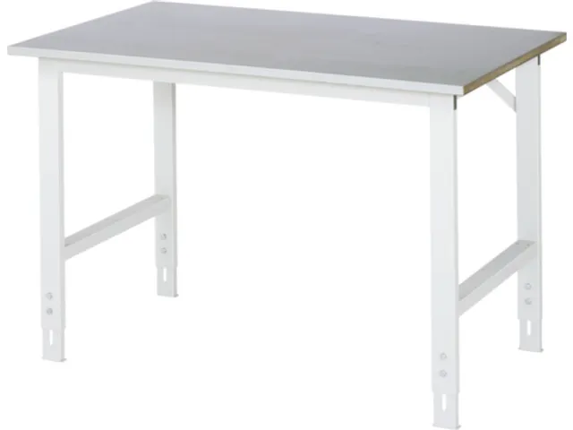 werkbank,HxBxD 760-1080x1250x800mm,houtblad,m. zinklaag