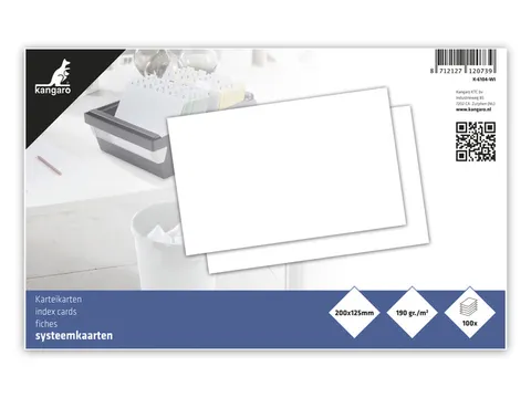 Systeemkaart Kangaro 125x200m blanco 190 grams pak a 100 vel