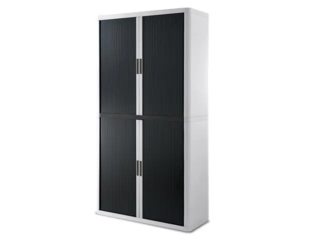 Roldeurkast HxBxD 2040x1100x415mm 4 Oh Romp Wit Front Zwart