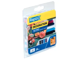 Lijmpatroon Rapid 7mm 5 kleuren assorti 36 stuks - 2