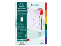 Tabbladen Witte Karton Kreatabs Personaliseerbaar 6-Delig A4 11-Gaats