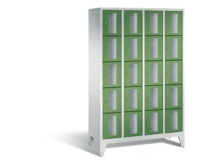 Lockerkast 1850x1190x500mm 4x5 vakken Cilinderslot Poten, RAL6011 - 2