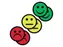 Magneet smiley 25mm 2x geel 2x groen 2x rood