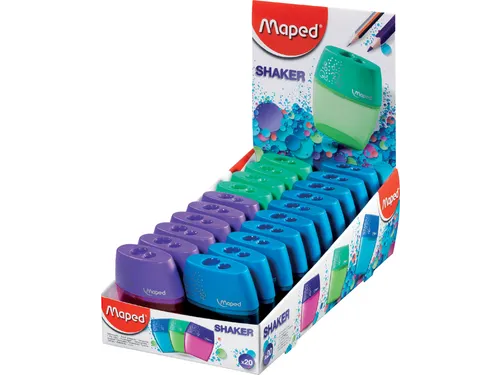 Puntenslijper Maped Shaker 2-gaats display à 20 stuks assorti