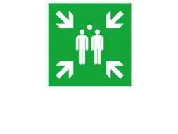 Bord Voor Vluchtroutesignalering Verzamelpunt Sticker Folie