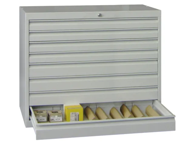 ladekast HxBxD 800x1023x600mm 8laden slot RAL7035 front RAL5010