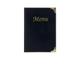 Menukaart Securit A5 4 tas zwart lederlook - 2