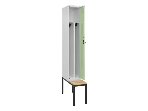 locker met bank,voor scheiding van kleding,HxBxD 2120x300x815mm,1vak