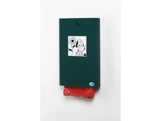 Hondenpoepzakje Wand/Paal 430x 265x 60mm Staal Mosgroen - 1