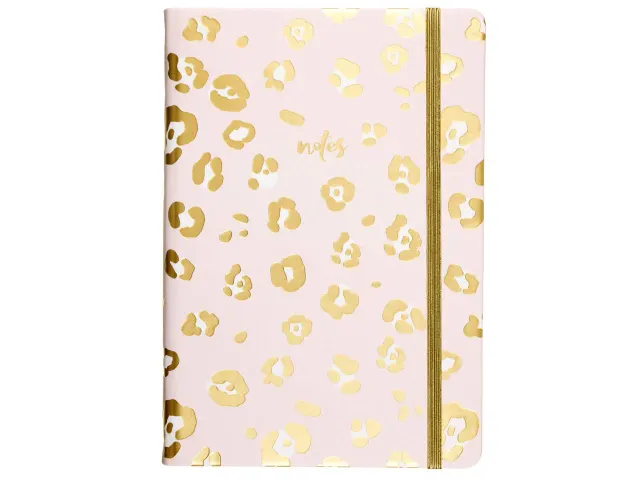 Notitieboek Èccolo Leopard lijn ca.15x20cm 80gr. 256pag. met elastiek