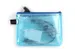 Trousse avec fermeture éclair Foldersys A6 PVC bleu transparent