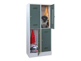 dubbeldekse locker,HxBxD 1850x800x500mm,2x2vak.,RAL7035,front RAL7016 - 2