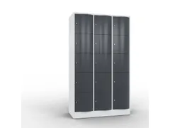 lockerkast cil.slot 1950x1150x540mm 3x5 vakken RAL7035 front RAL7021