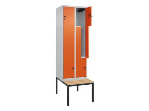 Z-garderobekast,HxBxD 2120x600x815mm,2vak,vak B 300mm,draaigrendel