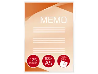 Lamineerhoes GBC A5 zelfklevend 2x125 micron glanzend 100stuks - 2