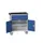 gereedschapswagen 965x800x600mm antislip blad 2 laden+kast, RAL5010