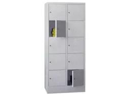 lockerkast,HxBxD 1850x800x500mm,2x5vakken,RAL7035,front RAL7035