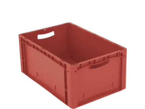 Euronorm Stapelkrat Pp 270x600x400mm Wanden/bodem Gesloten Rood 55l