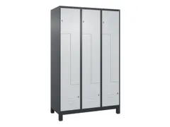 Z-garderobekast,HxBxD 1950x1200x500mm,vak B 200/400mm,cil.-slot,voeten
