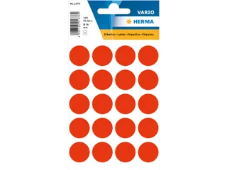 HERMA 1876 Multipurpose etiketten Rond 19mm Fluor Rood 100 stuks - 1