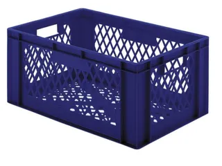 Euronorm-stapelbak 51l 270x600x400mm Wanden/bodem Opengewerkt Blauw - 1