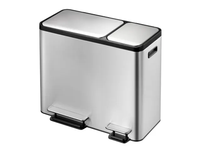 Ecocasa Recycler Pedaalemmer 30+15 Liter mat RVS