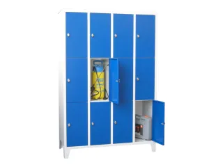 lockerkast,HxBxD 1850x1200x500mm,4x3vakken,RAL7035,front RAL5010 - 2