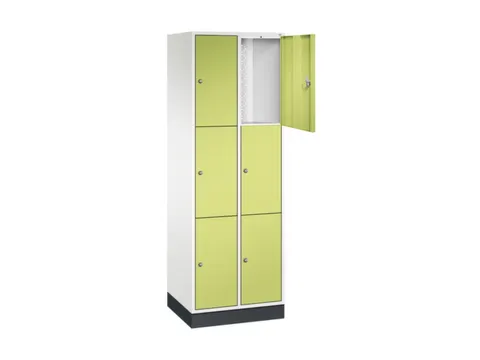 lockerkast,HxBxD 1950x620x500mm,2x3vakken,cil.-slot,sokkel