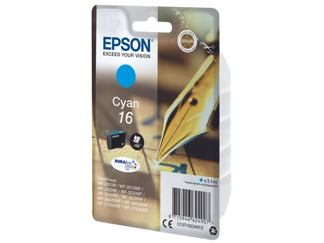 Singlepack Cyan 16 DURABrite Ultra Ink
