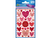 Papieretiket Z-design Creative pakje a 1 vel hartjes