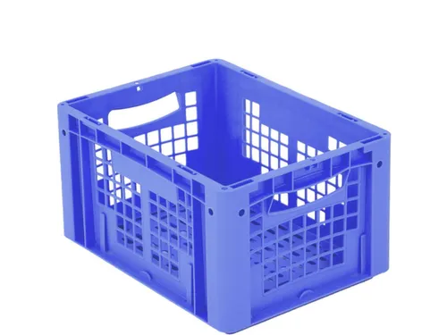 Euronorm Stapelkrat Pp 220x400x300mm Wanden/bodem Open Blauw 21l
