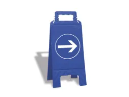 gebodsbord,Pijl,vloeropsteller,kunststof,blauw,HxBxD 600x275x270mm
