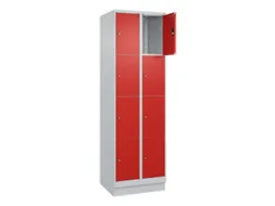 lockerkast,HxBxD 1950x600x500mm,2x4vakken,vak B 300mm,cil.-slot,sokkel