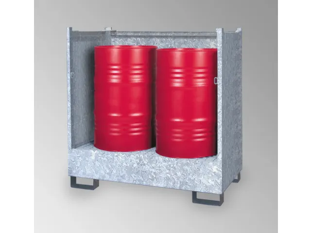 Opvangbak 2x 200l Opvangvol. 220l 1400x1410x810mm 3 Wanden Stapelbaar