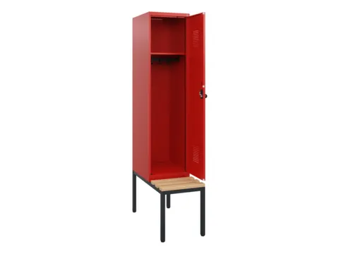 locker met bank,HxBxD 1950x400x815mm,1vak,vak B 400mm,draaigrendel