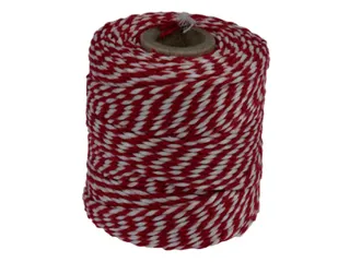 Touw Muller katoen 50 gram 45 meter rood/wit - 1