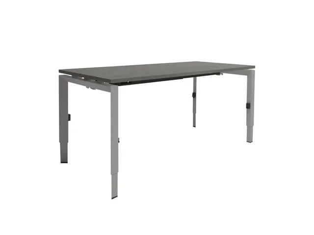 Bureau Linesto N3 hoogte instelbaar 140x80cm Logan eiken, Alu poot
