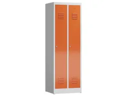 garderobekast 1800x590x500mm 2vak klink sokkel romp RAL7035 RAL3000