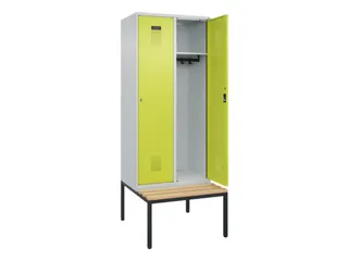 locker met bank,HxBxD 2120x800x815mm,2vak,vak B 400mm,cilinderslot - 1